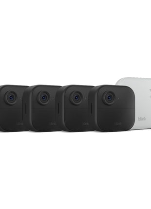 Blink Outdoor 4 XR – two-year battery wireless camera with 4x security coverage, 1000 ft open-air range or 400 ft with typical use — 4 camera system.