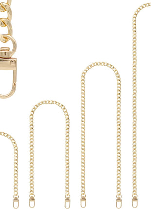 4 Pieces Different Sizes Iron Replacement Flat Chains Iron, Metal Chain Strap for DIY Purse Handbag Shoulder Crossbody Bag Clutch (15.4 Inch, 23.6 Inch, 31. 4 Inch, 47.2 Inch) Gold