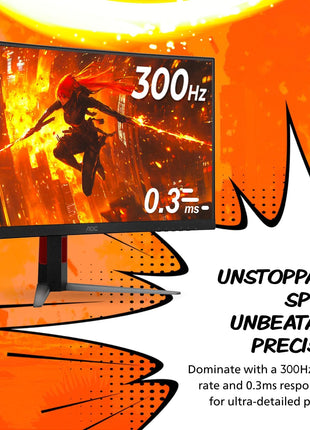 AOC C27G2Z 27 inch Curved Frameless Ultra-Fast Gaming Monitor, FHD 1080p, 0.5ms 240Hz, FreeSync, 2 x HDMI 2.0, 1 x Display Port, Height Adjustable, Xbox PS5 Switch Ready, 3-Year Zero-Bright-Dot
