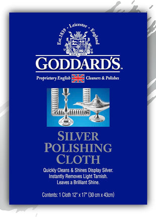 Goddard's Silver Polishing Cloth for Jewelry, Remove Tarnish on Plated or Sterling Silver, Gold, Antiques, and Leaves Tarnish Protection, 1 Cloth