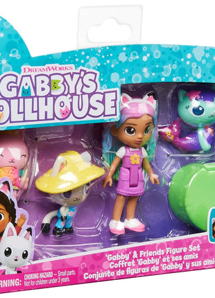 Gabby's Dollhouse, Gabby and Friends Figure Set with Rainbow Gabby Doll, 3 Toy Figures and Surprise Accessory Kids Toys for Ages 3 and up