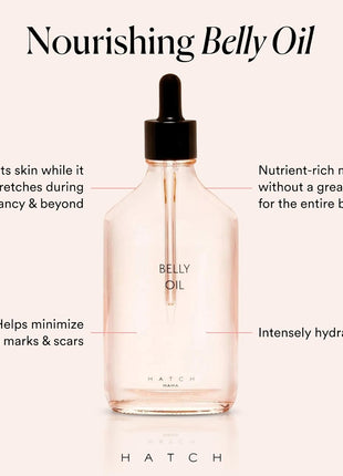 HATCH Belly Oil, Pregnancy & Postpartum Skincare for Stretch Marks | Intensely Hydrating, Quick-Drying & Soothing for Full Body Use, Vegan, Clean & Plant-Based