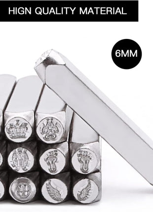 12pcs Plant Theme Metal Stamping kit, 6MM (1/4") Metal Punch Stamping Kit DIY Arts and Crafts Supplies Metal Stamping Accessories, Leather, Wood for Jewelry Stamping kit