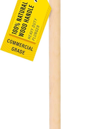 SteadMax Heavy Duty Toilet Plunger, Commercial Grade Double Thrust Force Rubber Cup with Wood Handle (22 inch)