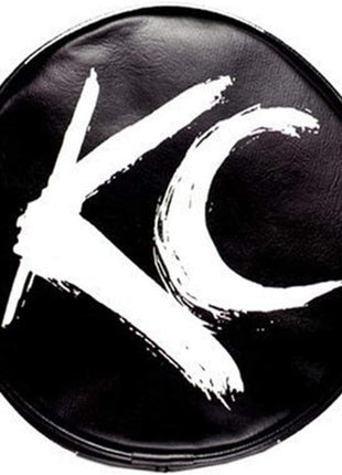 KC HiLiTES 5117 Vintage Retro 6 inch Round Black Vinyl Light Cover w/White Brushed KC Logo - Set of 2