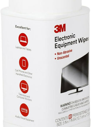 3M Antistatic Wipes, 80-Count Canister, Safe for Use on Most Electronic Devices (CL610)