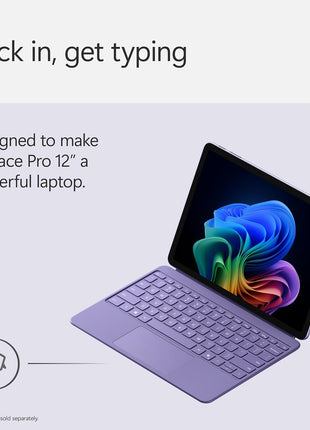 Microsoft Surface Pro Keyboard for Surface Pro 12" Device, Keyboard Only, Alcantara Material, Violet