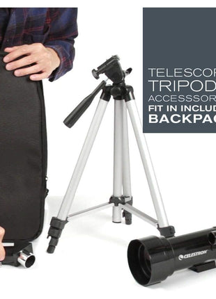 Celestron Travel Scope 70 Portable Refractor Telescope – 70mm Aperture, Fully-Coated Glass Optics – Includes Tripod, Backpack & Software – Ideal for Beginners & Travel