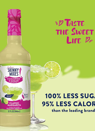 Jordan's Skinny Mixes Sugar Free Margarita Mix, Flavored Cocktail Mixer for Drinks, Fresh Lime Drink Flavoring for Cocktails & Mocktails, Low Calorie, Gluten Free, Keto Friendly, 32 Fl Oz, 1 Pack