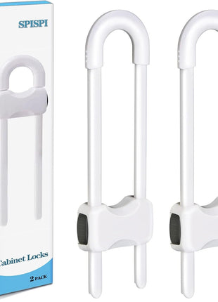 Baby Proofing Cabinets,Cabinet Locks for Babies,U-Shaped Child Locks for Cabinets, Child Proof Cabinet Latches,Child Safety Cabinet Locks with Adjustable by SPISPI (Pack of 2)