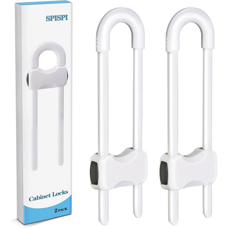 Baby Proofing Cabinets,Cabinet Locks for Babies,U-Shaped Child Locks for Cabinets, Child Proof Cabinet Latches,Child Safety Cabinet Locks with Adjustable by SPISPI (Pack of 2)
