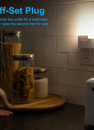 GE LED Motion Sensor Night Light, Plug into wall, 40 Lumens, Soft White, UL-Certified, Energy Efficient, Ideal Nightlight for Bedroom, Bathroom, Kitchen, Hallway, 46632, White, 2 Pack