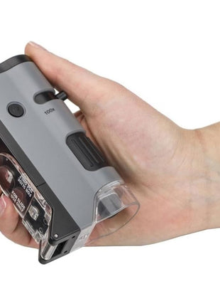 Carson MicroFlip 100x-250x, LED UV Pocket Microscope with Smartphone Clip, STEM Education (MP-250)