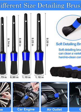TTRCB 27Pcs Car Detailing Kit, Car Cleaning Kit, Car Detailing Brush Set, Drill Brush Set, Car Detailing Brushes, Car Wash Kit, Car Accessories, Car Cleaning Supplies for Interior, Exterior, Wheels