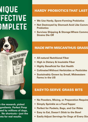 Perfect Poop Digestion & General Health Supplement for Dogs: Fiber, Prebiotics, Probiotics & Enzymes Relieve Digestive Conditions, Optimize Stool, and Improve Health (Cheddar Cheese, 12.8 oz)