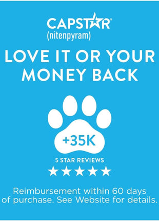 Capstar for Dogs (nitenpyram), Fast-Acting Oral Flea Treatment for Dogs Over 25+ lbs, Vet-Recommended Flea Medication Tablets Start Killing in 30 Minutes, 6 Doses