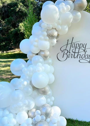 Awenztech White Balloons 12 inch, White Latex Balloons 50pcs Party Balloon for Engagement Bachelorette Bridal Shower Wedding Party Birthday Decorations