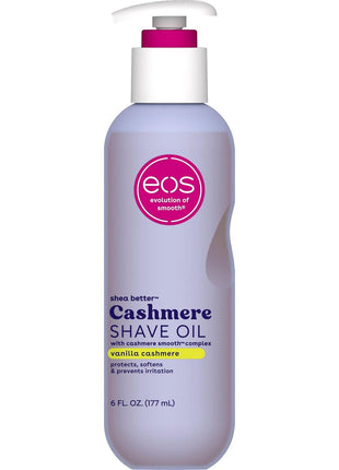 eos Cashmere Shave Oil, Vanilla Cashmere, Soothing Moisturizing, Prevents Irritation and Razor Burn, Bikini Area-Approved, Body Care, 6 fl oz