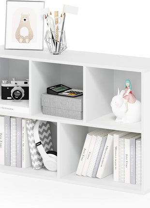Furinno Luder Bookcase / Book / Storage , 5 Cube, White