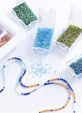 Elizabeth Ward Bead Storage Solutions Plastic Storage Tray and Bead Organizer with 78 Containers of Various Sizes, Tray, and Lid for Beads, Clear