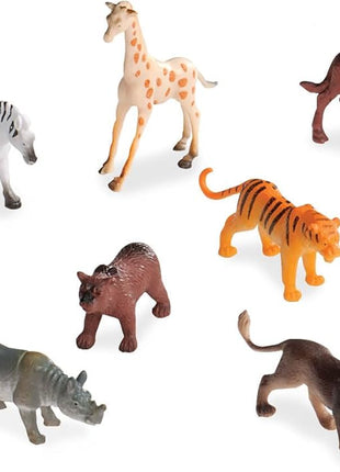 Terra by Battat Wild Animal Figurines Tube, 60 Mini Safari Figures, Animals | 60 realistic mini wild animal figures in a portable tube for pretend play, crafts, dioramas, sensory bins, Animals, 3+ Years