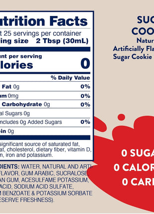 Jordan's Skinny Mixes Sugar Free Coffee Syrup, Holiday Sugar Cookie Coffee Flavoring Syrup, Zero Calorie Drink Mix for Lattes, Baking, Protein Shake, Dairy & Gluten Free, Kosher, 25.4 Fl Oz