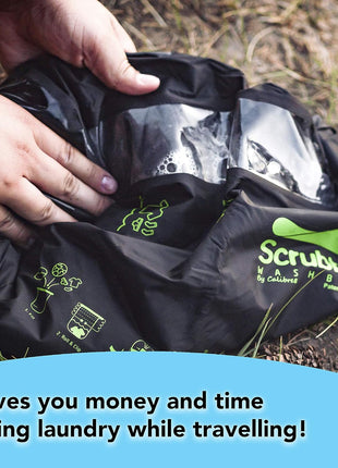 Scrubba Wash Bag Patented Washboard-in-a-BagTM 5 oz Travel Clothes Washer | Pack Light, Wash Anywhere Fast, Internal Washboard, Machine-Quality Wash, No Electricity, Camping, Backpacking, RV, Cruises