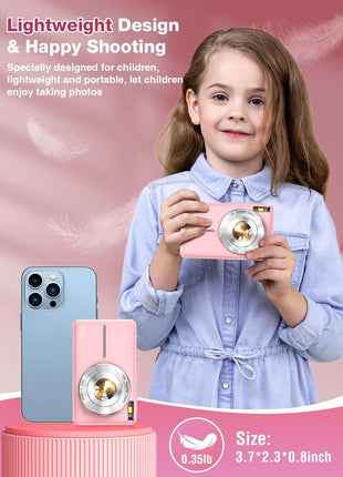 Digital Camera,1080P Kids Camera 44MP Point and Shoot Digital Cameras | 16X Zoom,Anti-Shake,32GB Card,Date Stamp,Compact Small Cameras Photography for Kids Student Teen Girl Boy(Black)