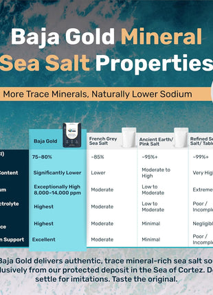 Baja Gold Signature Mineral Sea Salt - Recommended by Gary Brecka - Organic Natural Grain Salt for Cooking & Baking | Authentic Baja Salt | Ideal for All Culinary Creations | 1 lb. Resealable Bag, 300+ Servings