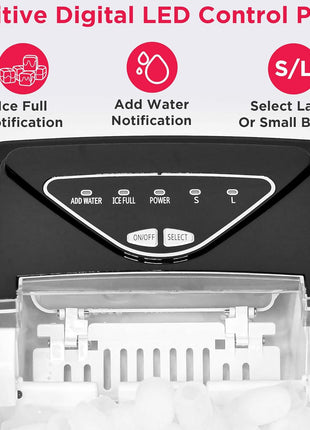 Frigidaire EFIC123-SS Counter Top Maker, Produces 26 pounds Ice per Day, Stainless Steel