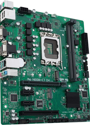 ASUS Pro H610M-CT D4-CSM LGA 1700(Intel 12th Gen&Intel vPro) TCO-Optimized Commercial Motherboard(PCIe 4.0,DDR4, DP/HDMI/D-Sub,USB 3.2 Gen 2,M.2 Key E Slot,TPM IC onboard,SMBUS,ACCE, Boot Defender)