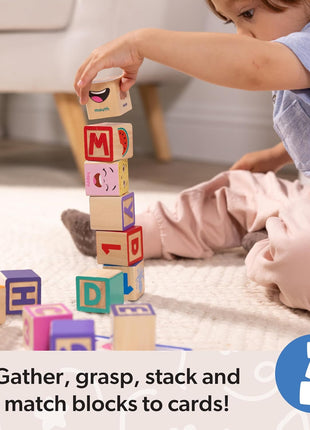Melissa & Doug Ms. Rachel Letter, Number, and Game Wooden Learning Blocks with Activity Cards for Girls and Boys Toddlers Ages 18 Months+ - FSC Certified