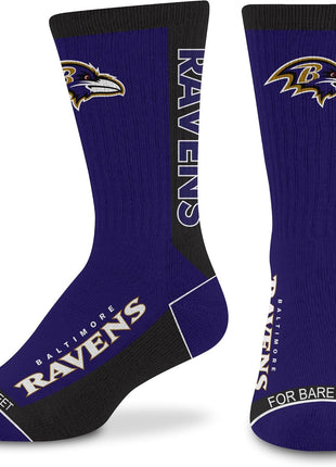 For Bare Feet NFL Unisex Kids Nfl Mvp Crew Sock Youth