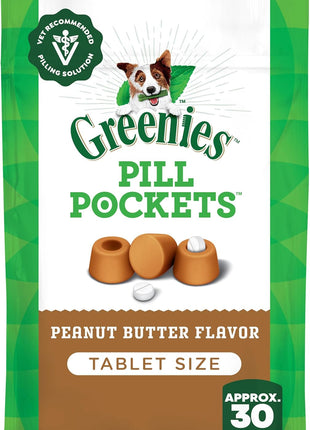 Greenies Pill Pockets for Dogs Small Size, Tablet Pill Treats for Dogs, Chicken Flavor, 3.2 oz. Pouch