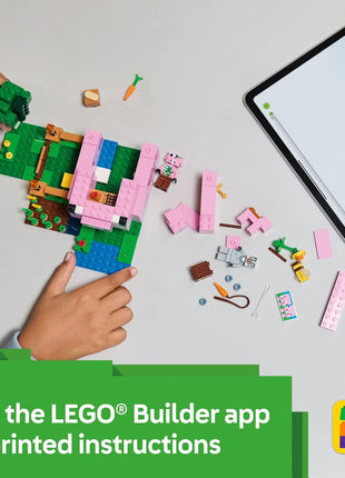 LEGO Minecraft The Baby Pig House Toy Figures and Playset - Building Minecraft Toy for Kids, Boys and Girls, Ages 7+ - Gift for Birthdays - with 2 Minifigures for Pretend Play - 21268