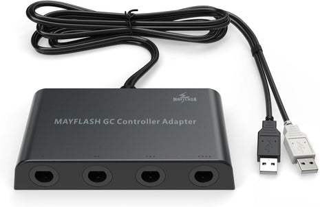 MAYFLASH Gamecube Controller Adapter for Wii U, PC Windows and Switch/Switch 2, 4 Ports