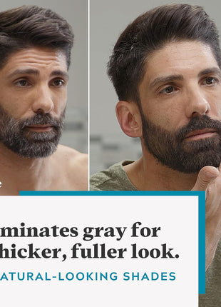 Just For Men Mustache & Beard multiple uses Beard Coloring for Gray Hair with Brush, With Keratin Biotin Aloe and Coconut Oil for Healthy Facial Hair Medium Brown, M-35, Pack of 1