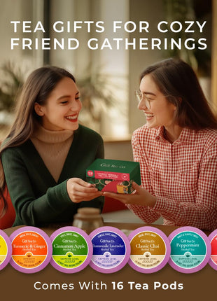 Gya Tea Co Purely Herbal Tea Pod Collection Gift Set (16 Count) - Different Flavors Assorted Variety Pack