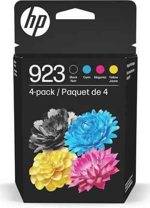 HP 923 Black, Cyan, Magenta, Yellow Ink Cartridges Printers | Works with Printer Series: OfficeJet 8120, OfficeJet Pro 8130 | Eligible for Instant Ink | 6C3Y6LN