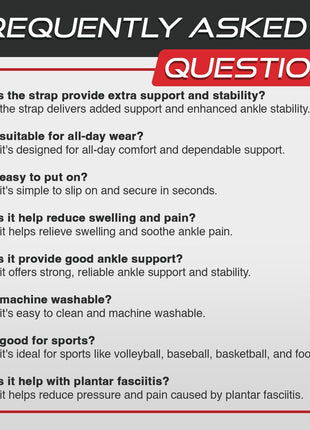 Sleeve Stars Ankle Brace for Women & Men, Ankle Wrap for Sprain, Compression Sleeve for Plantar Fasciitis Relief, Easy Customizable Support: w/ Removable Strap (Single/M:10"-12"/Black)