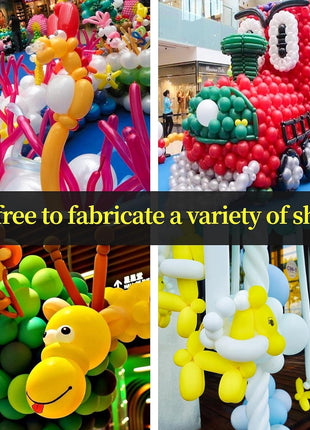 100Pcs 260 Balloons White Long Balloons for Balloon Garland Thickening Skinny Latex Twisting Balloon for Animals Modeling Christmas Birthday Wedding Party Decorations