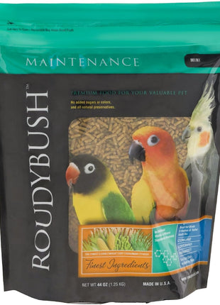 RoudyBush Daily Maintenance Food for Birds - Scientifically Formulated Bird Feed - Bird Food Pellets w/Corn, Wheat, Soy & More - Nutritious & Healthy Feed for Birds (Mini, 44oz)