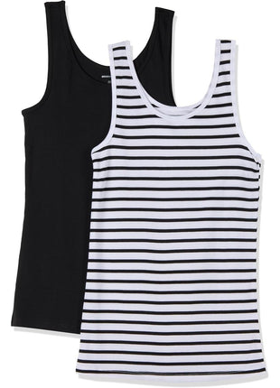 Amazon Essentials Women's Slim-Fit Tank Top, Pack of 2, White, Medium