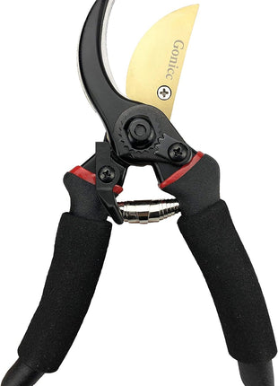 gonicc 8" Professional Premium Bypass Titanium Pruning Shears(GPPS-1003) | Titanium coated SK5 steel blade, Ergonomic non-slip handle, Sap groove anti-stick design, Cuts up to 3/4" branches