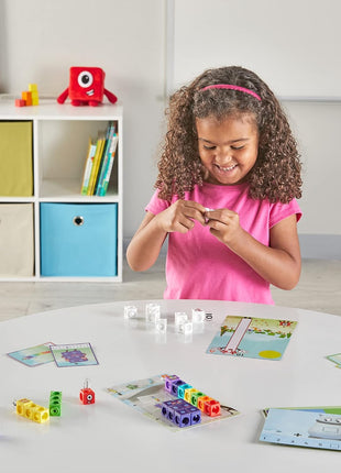 hand2mind MathLink Cubes Numberblocks 1-10 Activity Set, 30 Preschool Learning Activities, Counting Blocks, Linking Cubes, Educational Toys for Kids, Number Games, Math Manipulatives Kindergarten