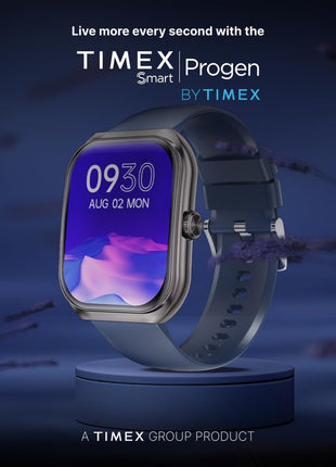 TIMEX Smart Progen 1.95 inch (4.95 cm) Curved AMOLED Display with Functional Crown and BT Calling Smartwatch for Unisex - TWTXW803T
