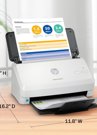 HP ScanJet Pro 3000 s4, Fast 2-Sided Scanner with Auto Document Feeder, Best for Small Business (6FW07A)