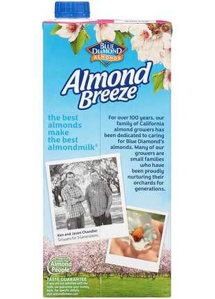 Almond Breeze Dairy Free Almondmilk Unsweetened Original 32 Oz Boxes, 6 Count
