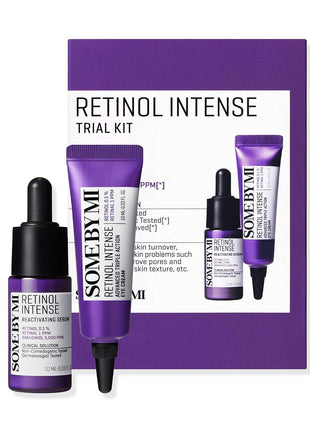 SOME BY MI Retinol Intense Trial Kit - Serum and Eye Cream, 0.33Oz - Mild Korean 0.1% Retinol Face Serum and Eye Cream for Beginner - Skin Texture, Elasticity and Under Eye Care - Korean Skin Care