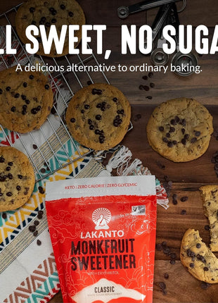 Lakanto Monk Fruit Sweetener with Erythritol, White Sugar Substitute From Monk Fruit Extract, Classic White Sugar Replacement for Baking, Coffee & Tea, Gluten Free, Low Carb, Non GMO, Keto (3 lb)